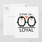 Carte Postale Amour des pingouins (Devant / Derrière)