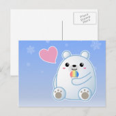 Carte Postale Amour d'ours blanc (Devant / Derrière)