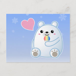 Carte Postale Amour d'ours blanc