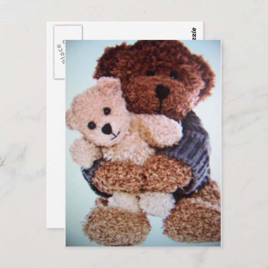 Carte Postale amour d'ours de nounours (Devant / Derrière)