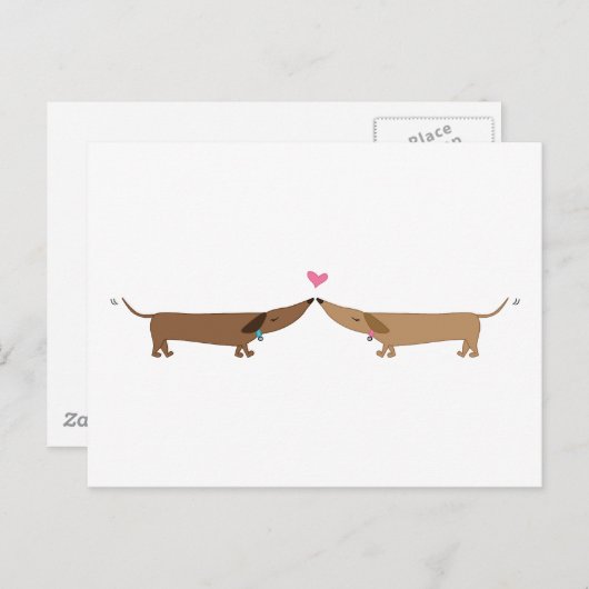 Carte Postale amour doxie (Devant / Derrière)