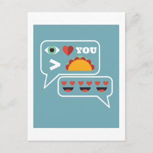 Carte Postale Amour Drôle Vous Plus Que Tacos Emoji Texte Parler