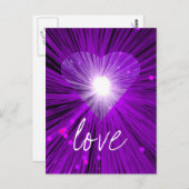 Carte postale 'Amour' du coeur pourpre (Devant / Derrière)
