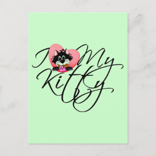 Carte Postale Amour du rose I mes T-shirts et cadeaux de Kitty