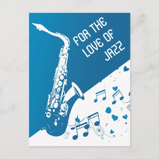 Carte Postale Amour du saxophone de jazz (Devant)