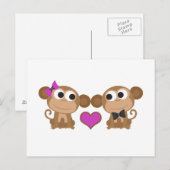 Carte Postale Amour du singe mignon (Devant / Derrière)