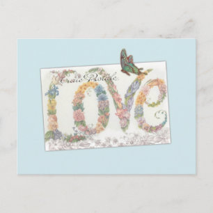 Carte Postale Amour éclairé, Salutation Botanique personnalisée
