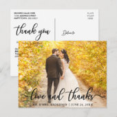 Carte Postale Amour élégant moderne et remerciements | Photo de (Devant / Derrière)