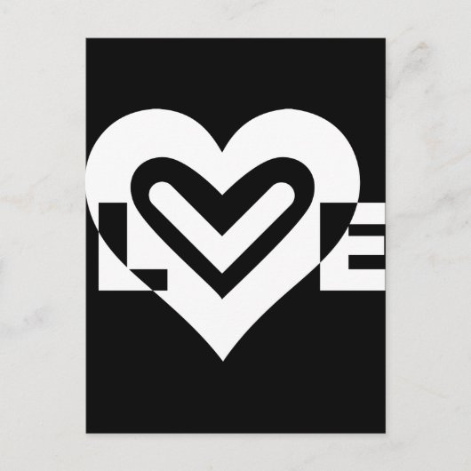 Carte Postale Amour en blanc (Devant)