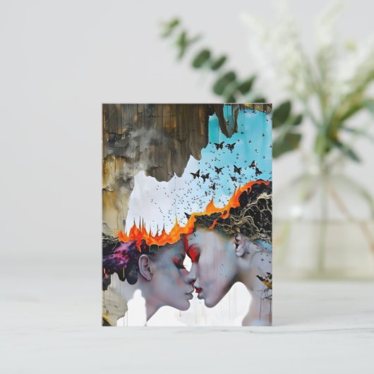 Carte Postale Amour en feu (Debout devant)