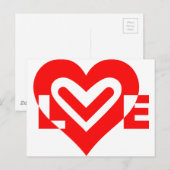 Carte Postale Amour en rouge (Devant / Derrière)