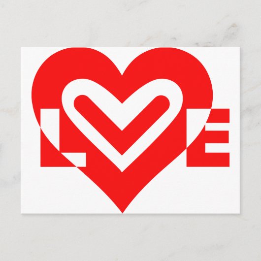 Carte Postale Amour en rouge (Devant)
