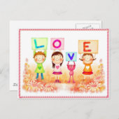 Carte Postale amour enfants (Devant / Derrière)