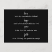 Carte Postale Amour, Espoir, Paix, Foi (Devant)