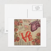 Carte Postale Amour et Coeurs (Devant / Derrière)