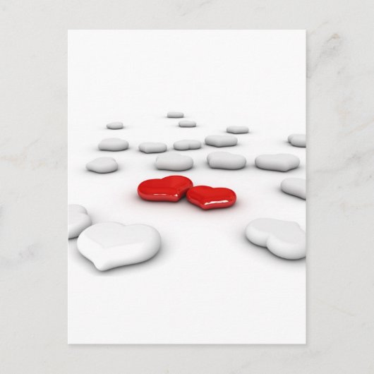Carte Postale Amour et Coeurs multiples (Devant)