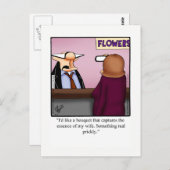 Carte postale Amour et mariage amusant Humour (Devant / Derrière)