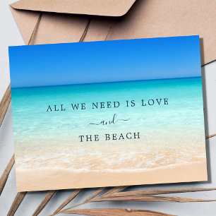 Carte Postale Amour et mariage sur la plage Sauvez la date