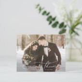 Carte Postale Amour et Merci Décontracté Script Mariage Merci (Debout devant)