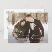 Carte Postale Amour et Merci Décontracté Script Mariage Merci (Devant / Derrière)