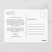 Carte Postale Amour et Merci Décontracté Script Mariage Merci (Dos)