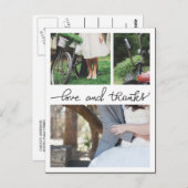 Carte Postale Amour Et Merci Écrit À La Main Trois Photos Mariag (Devant / Derrière)