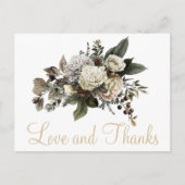 Carte Postale Amour et merci mariage floral d'hiver merci (Devant)