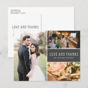 Carte Postale Amour et Merci Mariage Photo Collage Merci