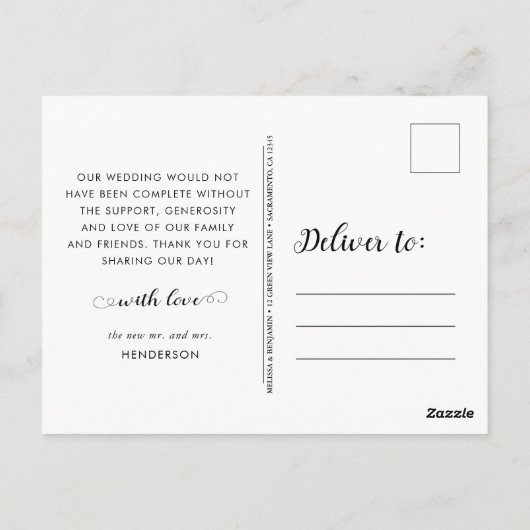 Carte Postale Amour Et Merci Mariage Photo Collage Merci (Dos)