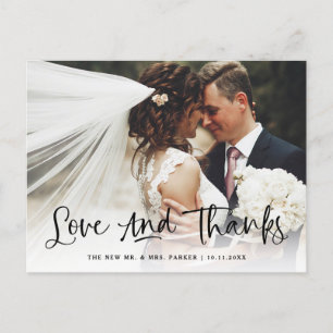 Carte Postale Amour et Merci Merci Mariage de photo décontract
