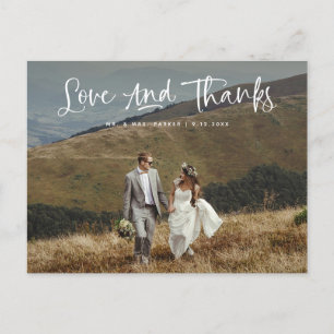 Carte Postale Amour et Merci Merci Mariage de photo décontract