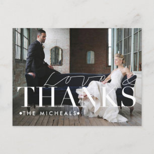 Carte Postale Amour Et Merci   Nom et Merci photo personnalisés