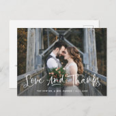 Carte Postale Amour et Merci | Rustic Mariage photo Merci (Devant / Derrière)