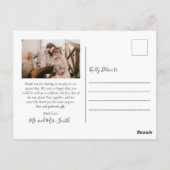 Carte Postale Amour et Merci Script Mariage photo Merci (Dos)