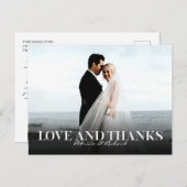 Carte Postale Amour Et Merci Simple Mariage Merci Foto (Devant / Derrière)
