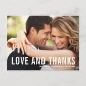 Carte Postale Amour et Merci Typographie moderne Mariage photo (Devant)