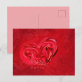 Carte postale Amour et Paix Coeur rouge (Devant / Derrière)