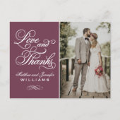 Carte Postale Amour et Remerciements Faire-Part de Mariage Remer (Devant)