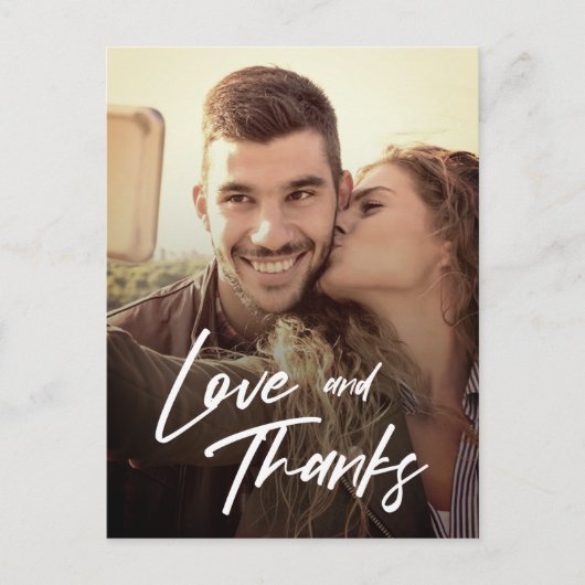 Carte Postale Amour et Remerciements Minimaux Photo Personnelle  (Devant)