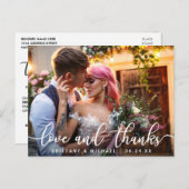 Carte Postale Amour et Remerciements | Photo de remerciement de (Devant / Derrière)