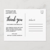 Carte Postale Amour et Remerciements Photo de remerciement de ma (Dos)