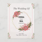 Carte Postale amour éternel : simple faire-part de mariage (Devant)