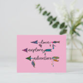 Carte Postale Amour Explore Aventure Arrow Tribal Boho Design (Debout devant)