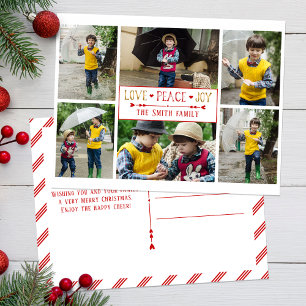 Carte Postale Amour festif, Paix, Joie   Six Photo Collage