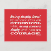 Carte Postale Amour = Force et courage (Devant)