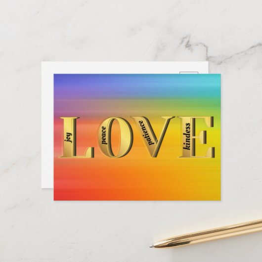 Carte Postale AMOUR-Fruits de l'Esprit de Dieu Christain Foi (Devant/Arrière en situation)