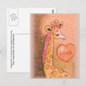 Carte Postale amour Girafe (Devant / Derrière)