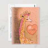 Carte Postale amour Giraffe (Devant / Derrière)