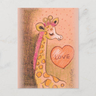 Carte Postale amour Giraffe