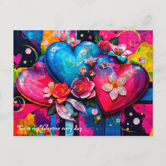 Carte Postale [Amour Graffiti} Goth Grunge Saint-Valentin (Devant)